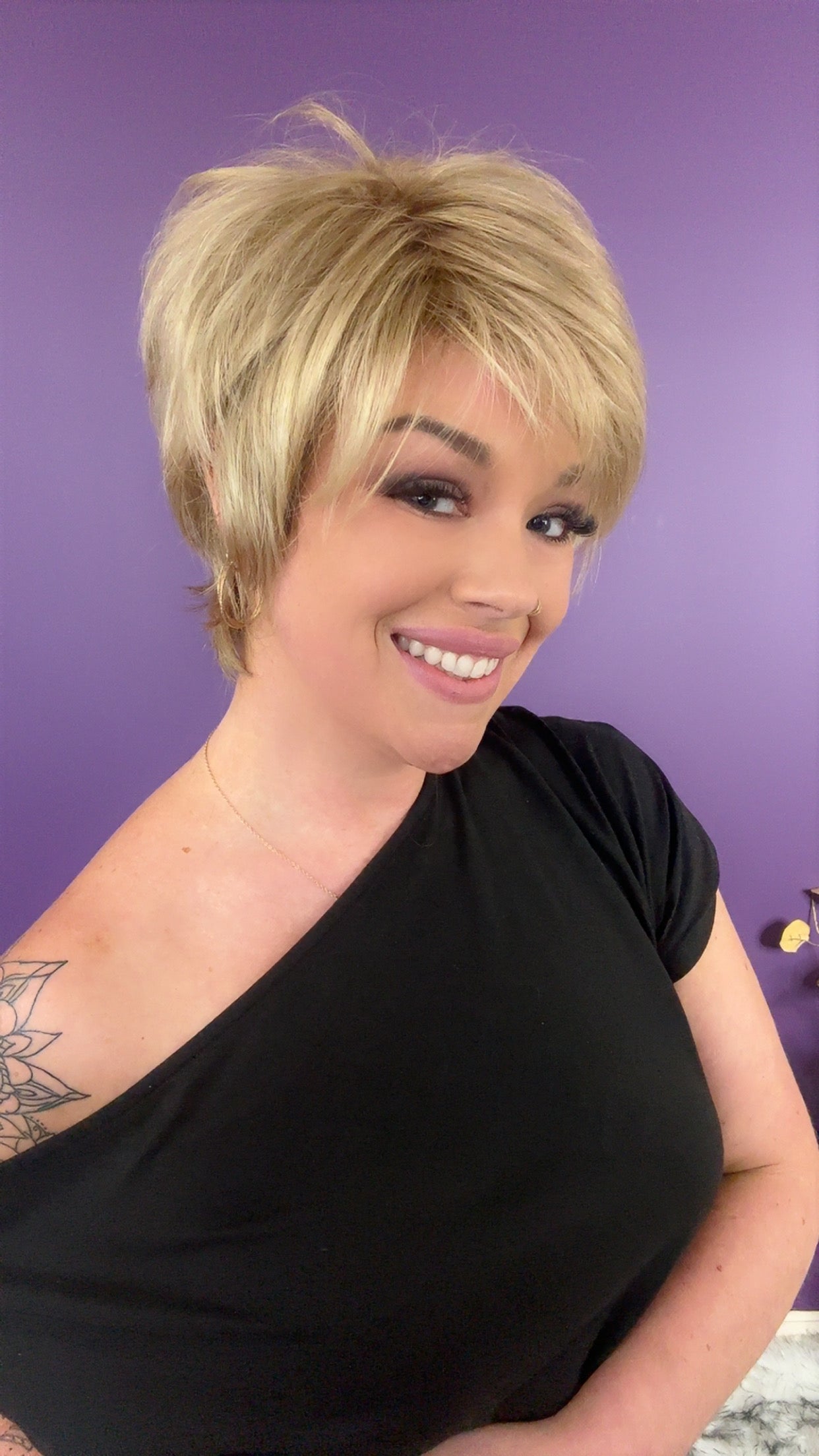 KATIE – Luxury Wig by Chic Lifestyle Shown in Satin Gold.