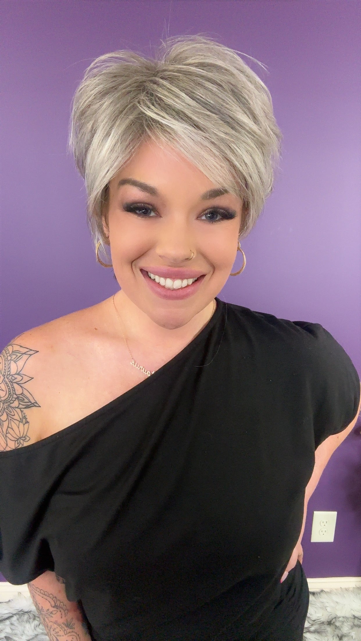 KATIE – Luxury Wig by Chic Lifestyle Shown in Silver Twilight.