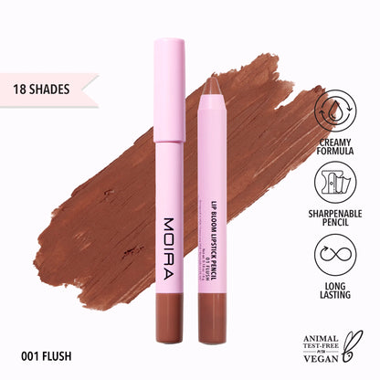 MOIRA Lip Bloom Lipstick Pencil- 001, Flush L119 LW3