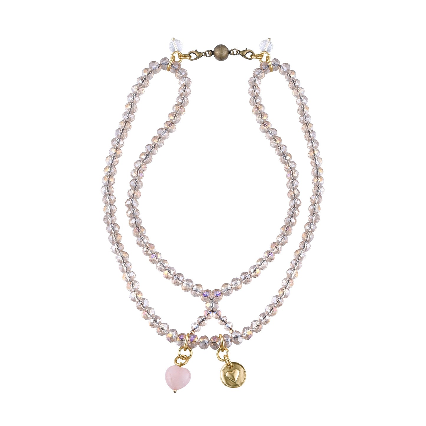 Love Heart Crystal Boho Wrap Bracelet/Necklace