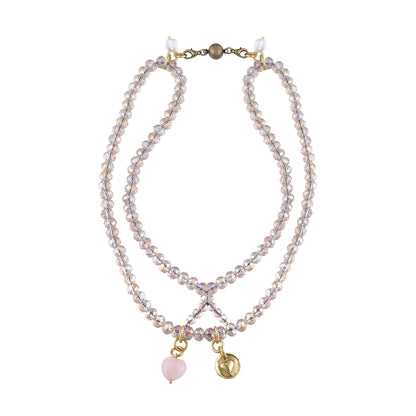 Love Heart Crystal Boho Wrap Bracelet/Necklace