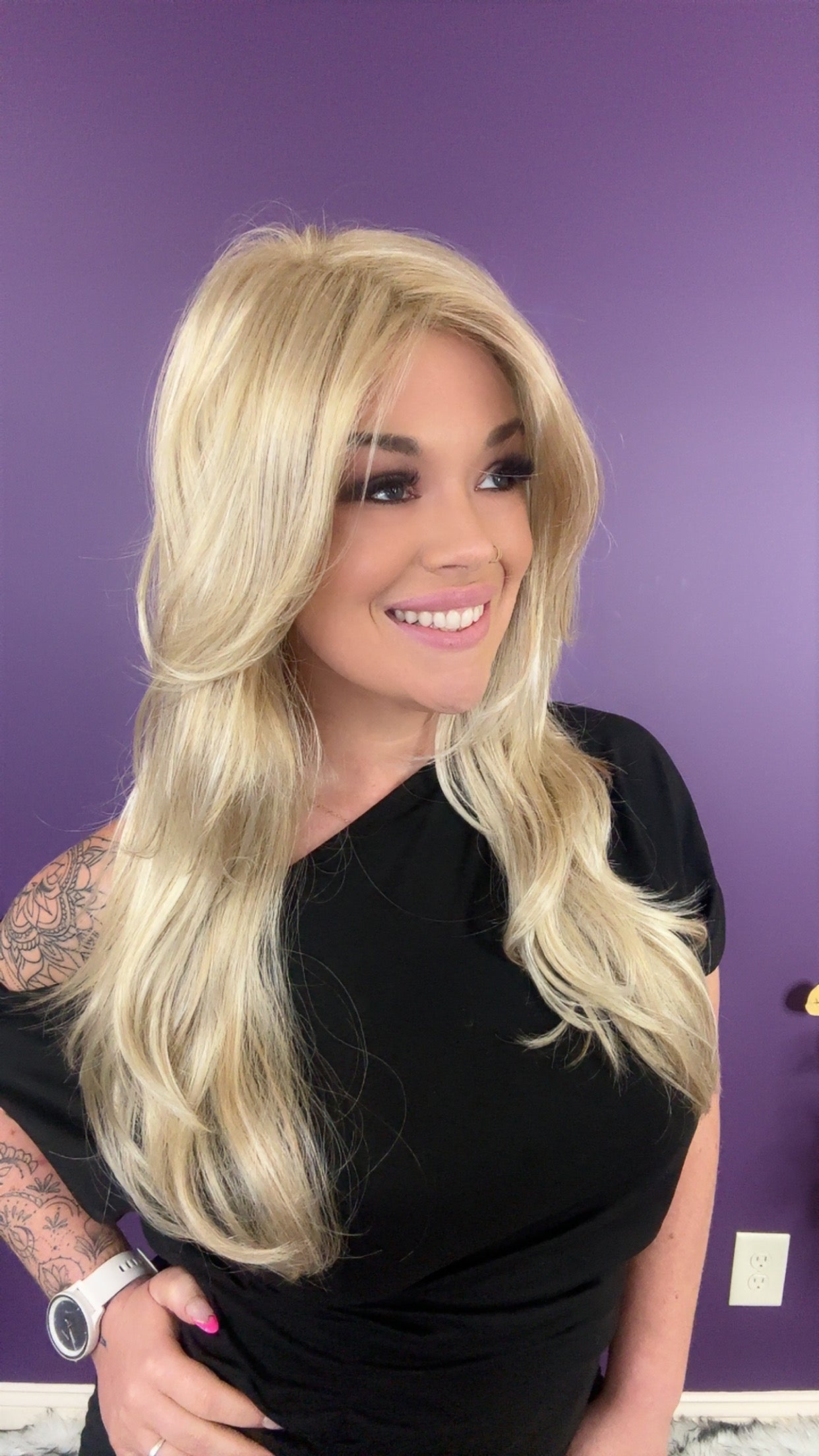 LUCY – Luxury Wig by Chic Lifestyle Shown in Princess Ivory.