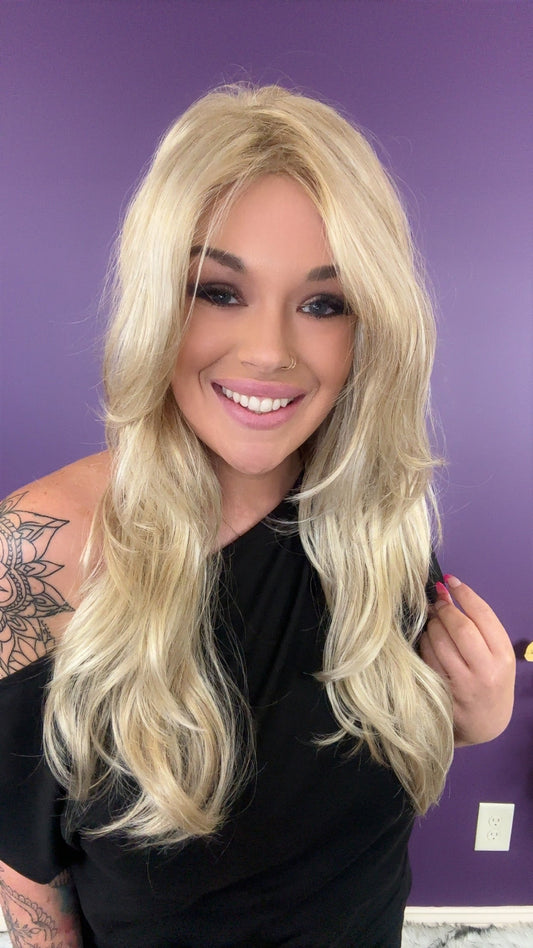 LUCY – Luxury Wig by Chic Lifestyle Shown in Princess Ivory.