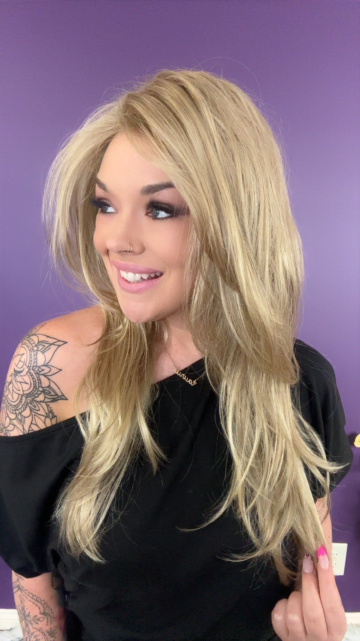 LUCY – Luxury Wig by Chic Lifestyle Shown in Satin Gold.