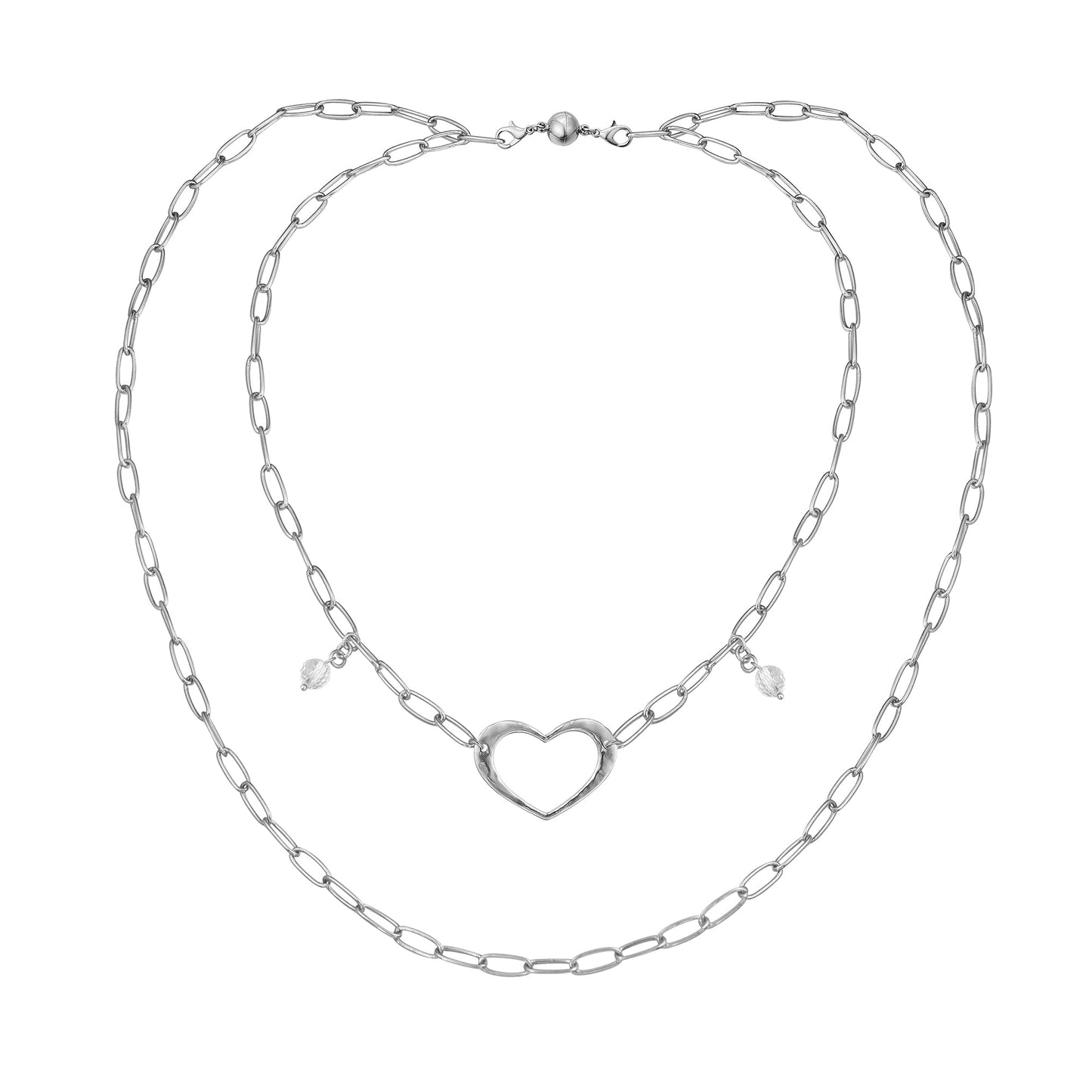Love Open Heart Long Chain Necklace