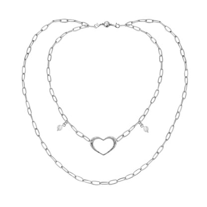 Love Open Heart Long Chain Necklace