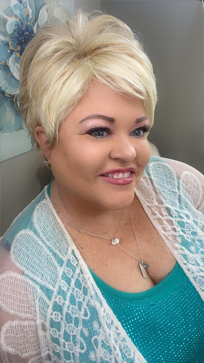 MEG – Luxury Wig by Chic Lifestyle Shown in Endless Sunlight.