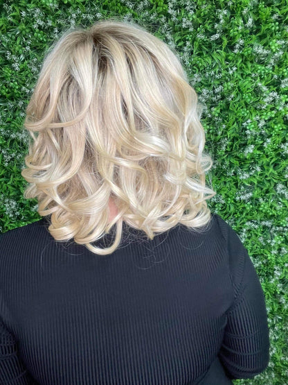 NATALIE – Luxury Wig by Chic Lifestyle Shown in California Blonde.