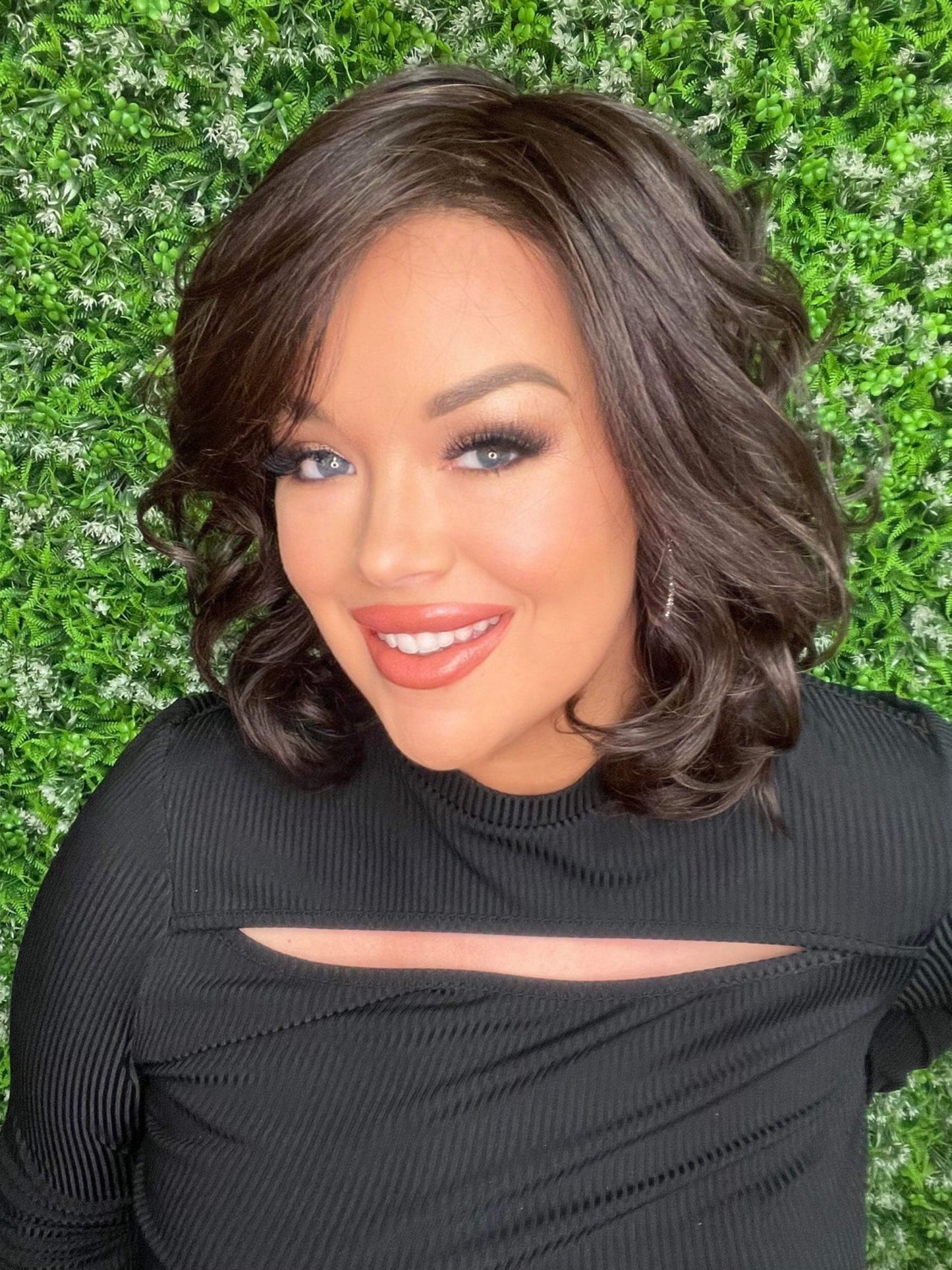 NATALIE – Luxury Wig by Chic Lifestyle Shown in Espresso Brown.