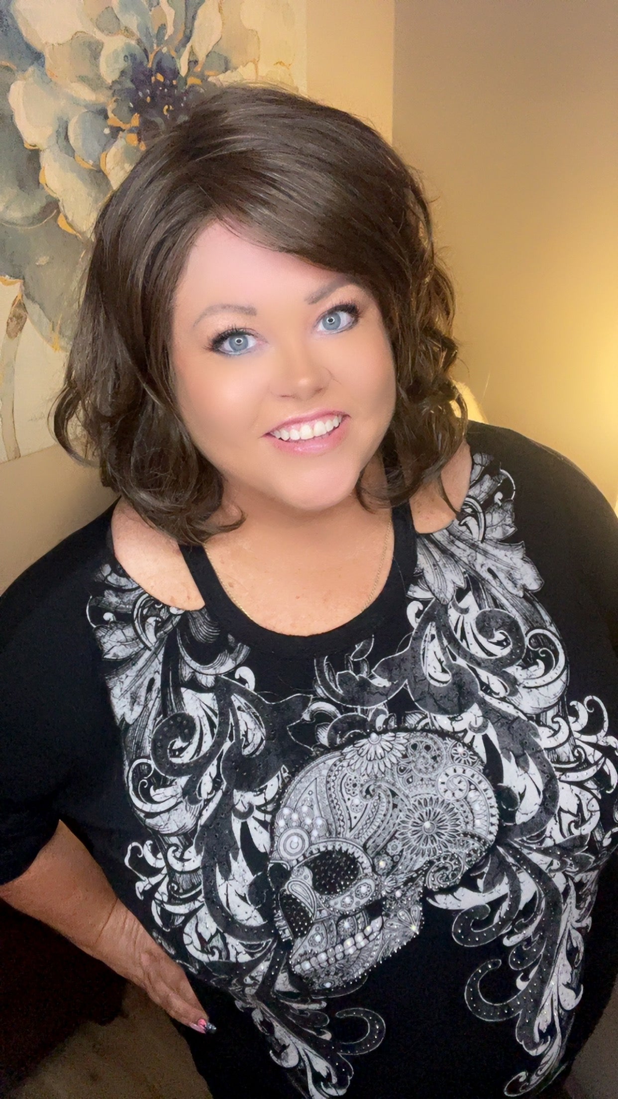 NATALIE – Luxury Wig by Chic Lifestyle Shown in Milk Chocolate.