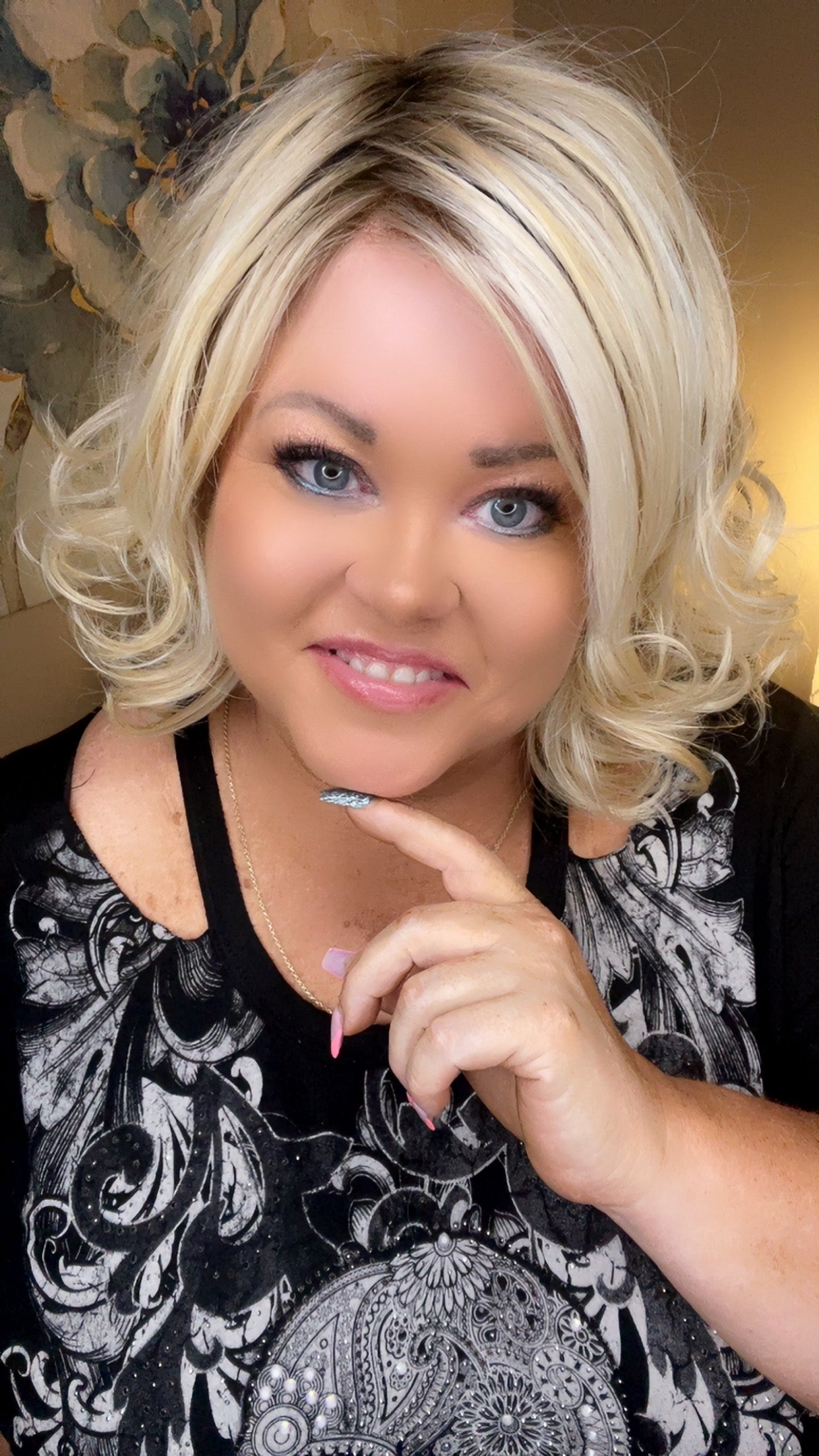 NATALIE – Luxury Wig by Chic Lifestyle Shown in Platinum Princess.