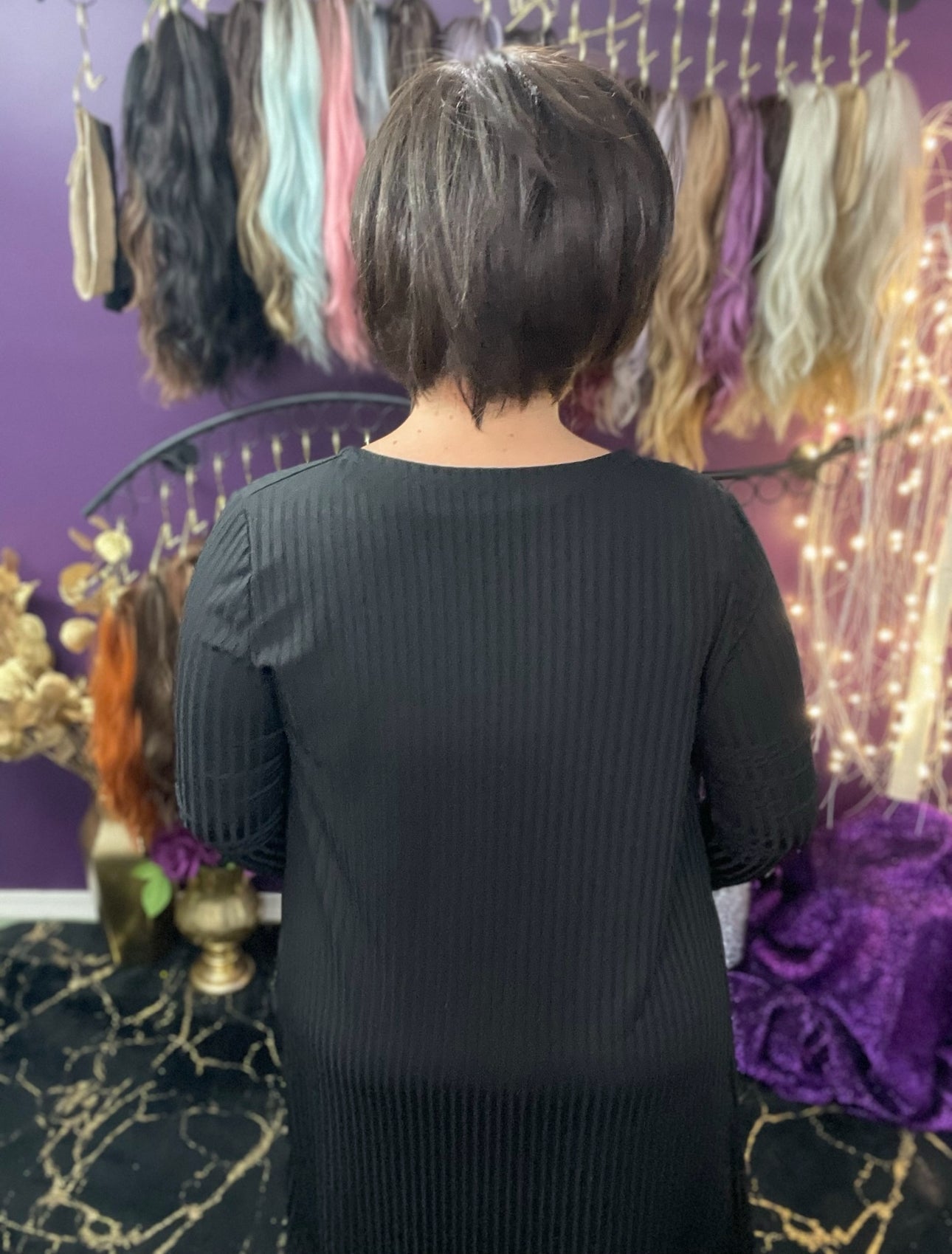 Nevaeh – Luxury Wig by Chic Lifestyle Shown in Espresso Brown.