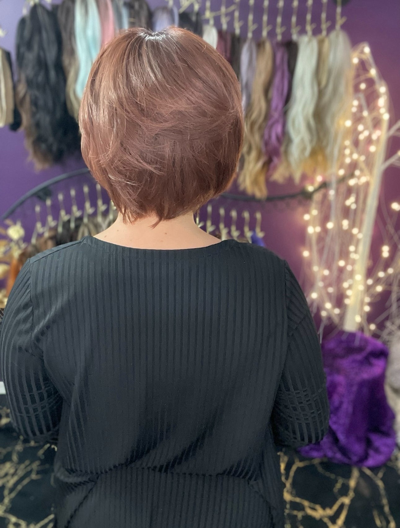 Nevaeh – Luxury Wig by Chic Lifestyle Shown in Red Auburn.