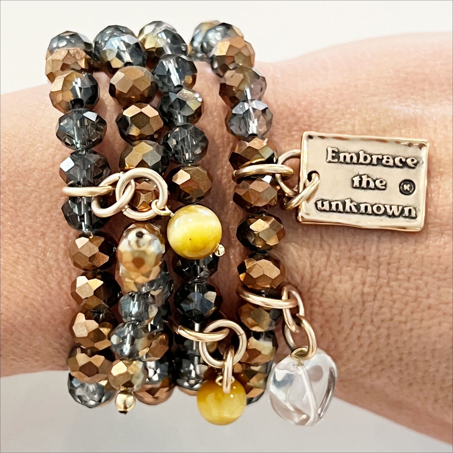 Embrace the Unknown Heart Crystal Boho Wrap Bracelet/Necklace