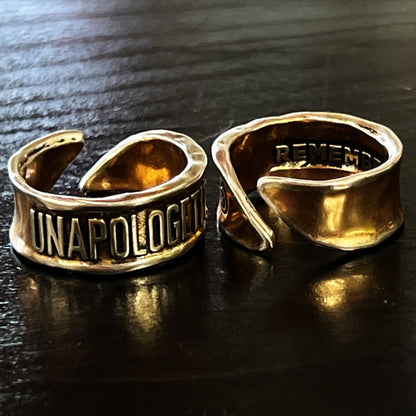 Unapologetic Remember Adjustable Ring
