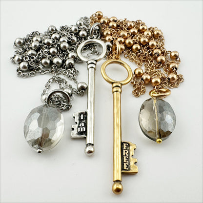 I Am Free Key Dainty Necklace