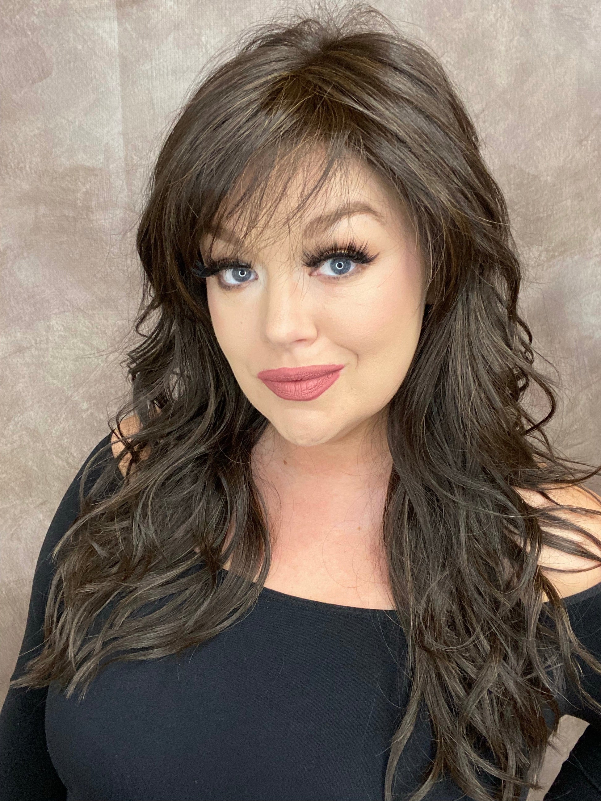 THEA – Luxury Wig by Chic Lifestyle Shown in Espresso Brown.