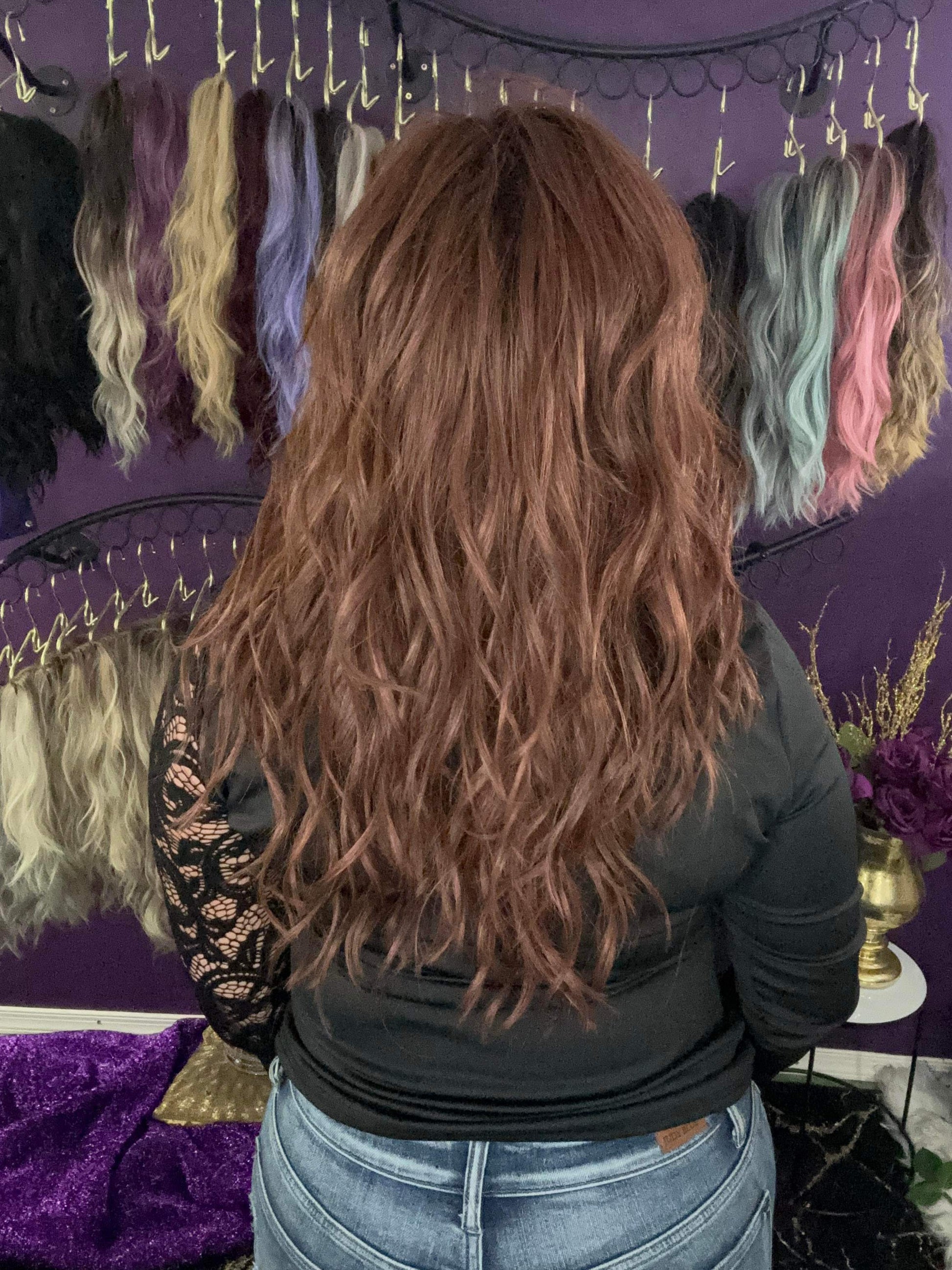 THEA – Luxury Wig by Chic Lifestyle Shown in Red Auburn.