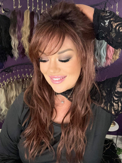 THEA – Luxury Wig by Chic Lifestyle Shown in Red Auburn.