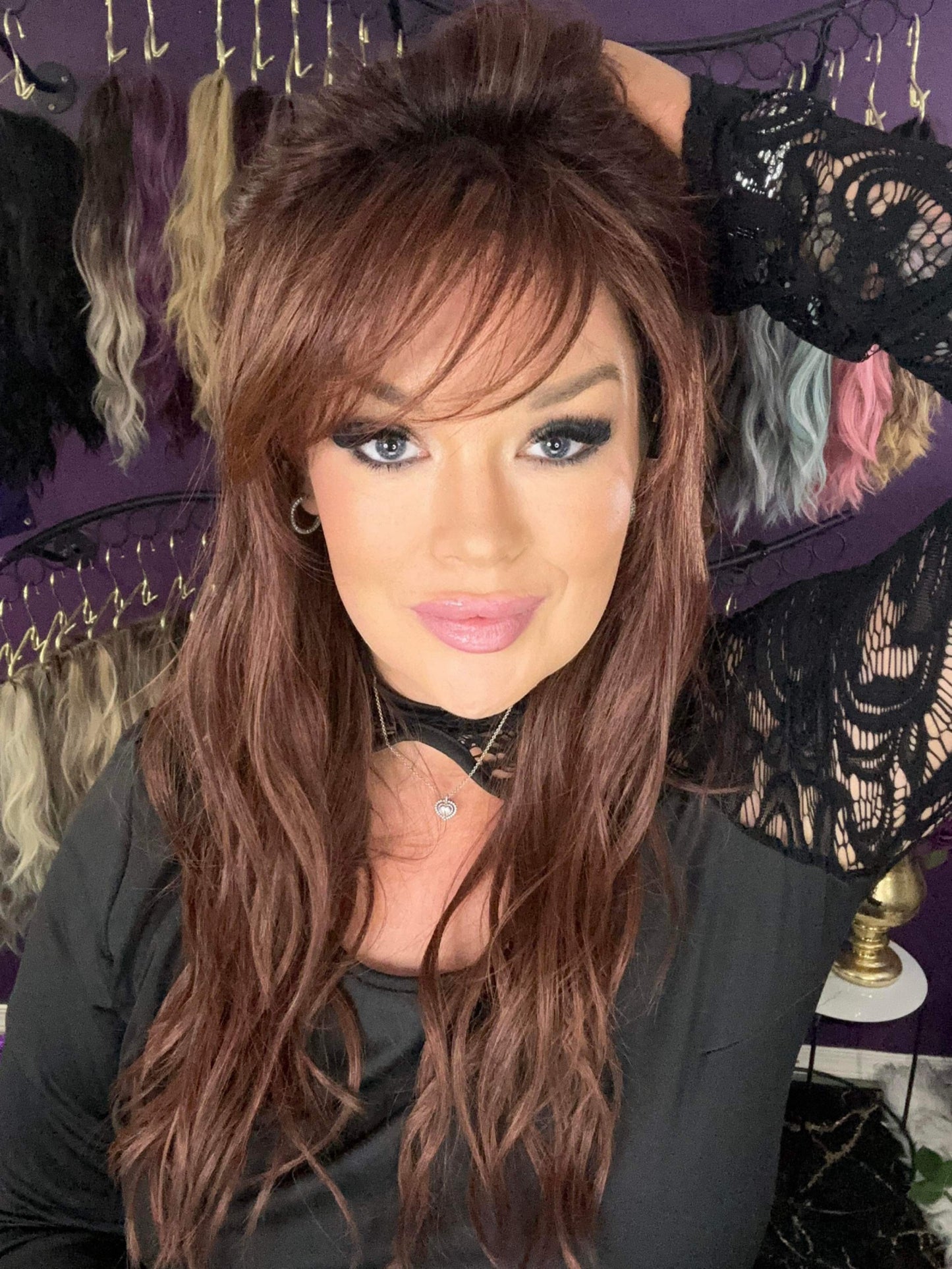 THEA – Luxury Wig by Chic Lifestyle Shown in Red Auburn.