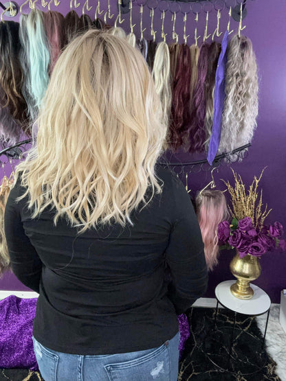 TINA – Luxury Wig by Chic Lifestyle Shown in California Blonde.