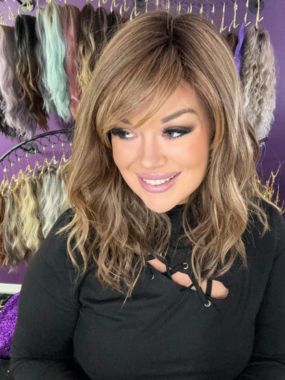 TINA – Luxury Wig by Chic Lifestyle Shown in Mocha.