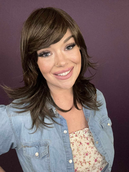 Violet – Luxury Wig by Chic Lifestyle Shown in Milk Chocolate.