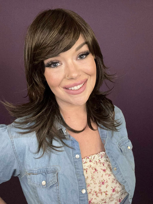 Violet – Luxury Wig by Chic Lifestyle Shown in Milk Chocolate.