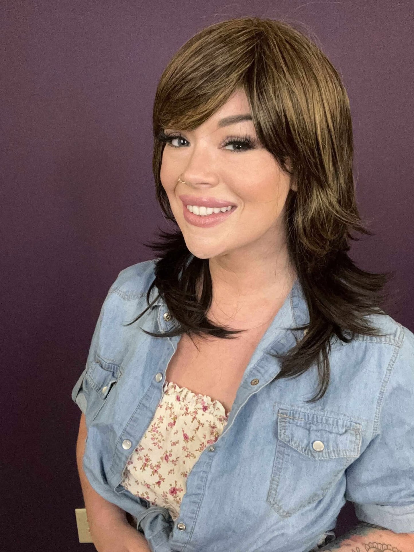 Violet – Luxury Wig by Chic Lifestyle Shown in Toasted Caramel.