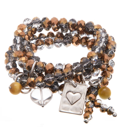Woke Up Sexy As Hell Again Heart Crystal Boho Wrap Bracelet/Necklace