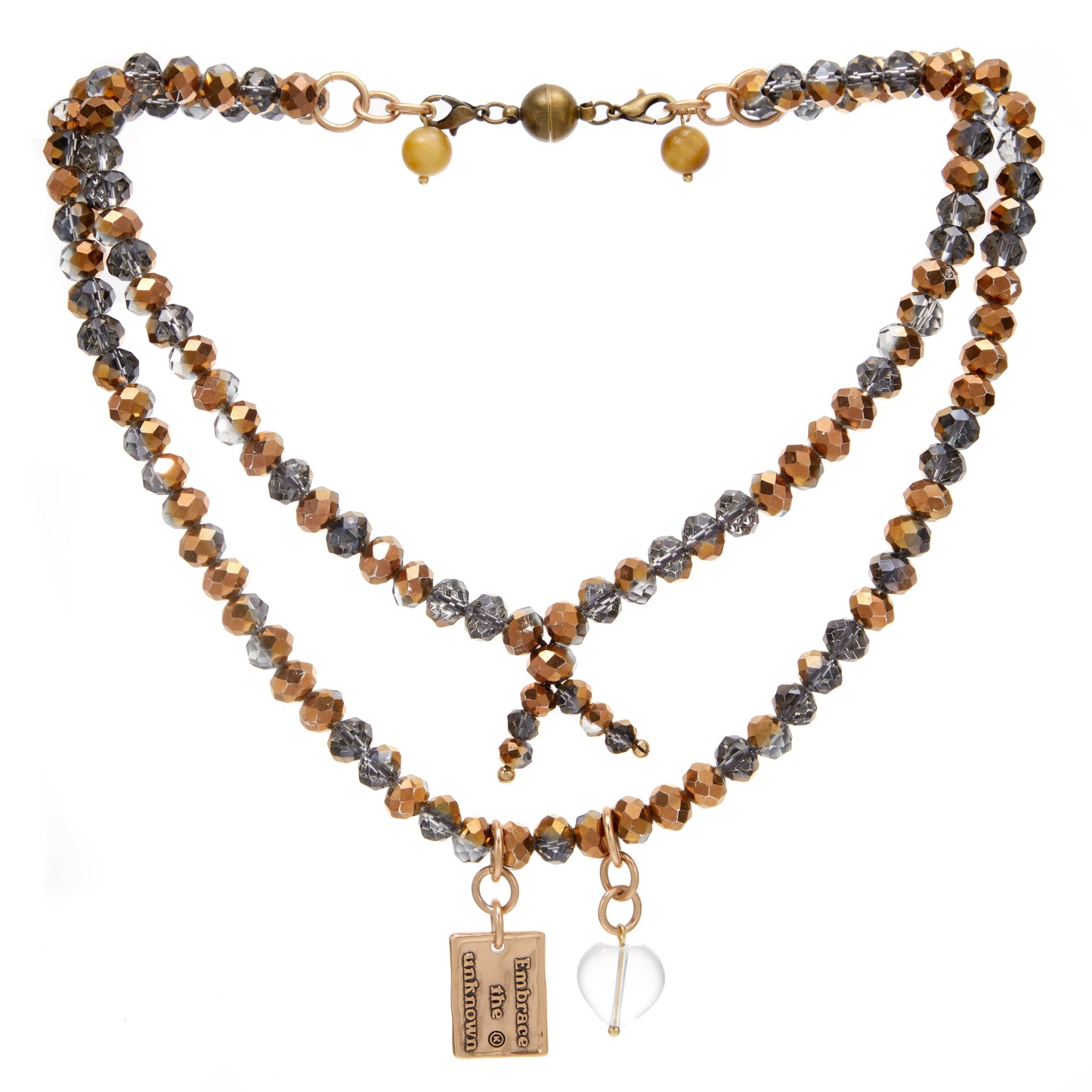 Embrace the Unknown Heart Crystal Boho Wrap Bracelet/Necklace