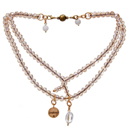 Believe Heart Crystal Boho Wrap Bracelet/Necklace