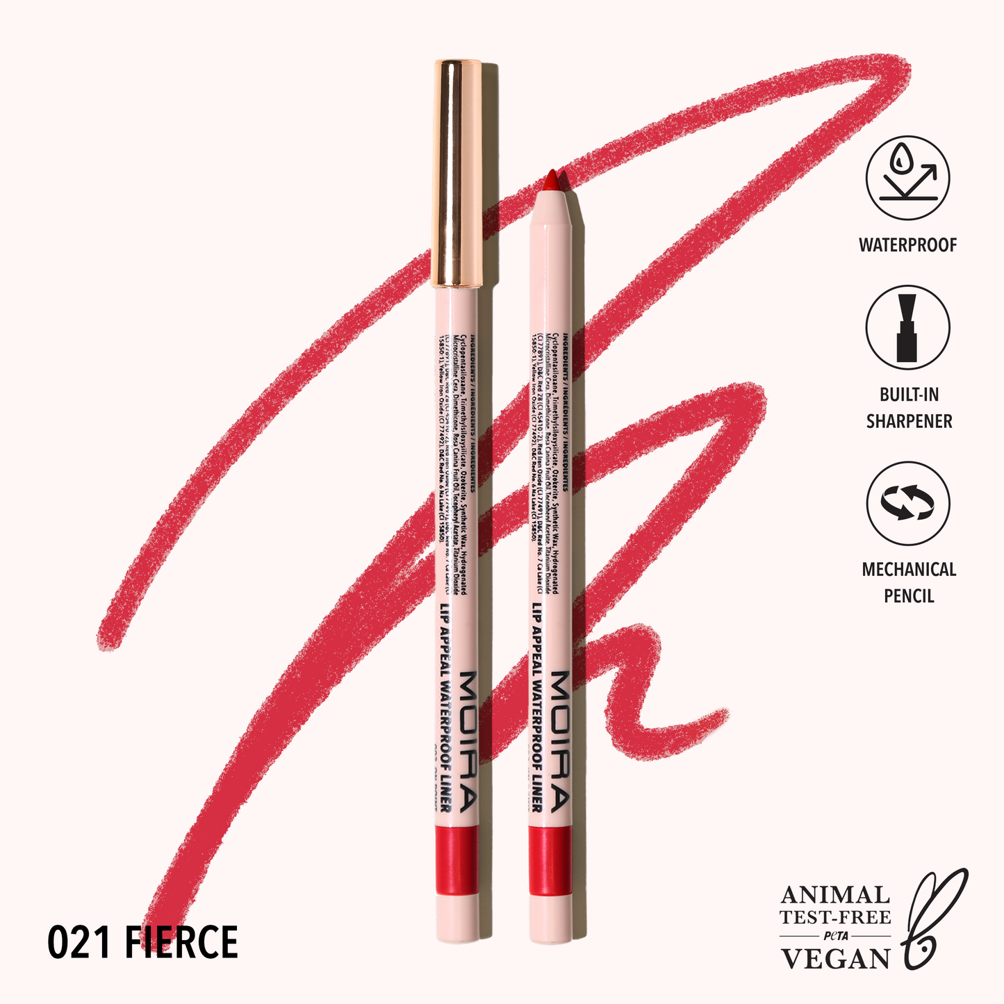 MOIRA Lip Appeal Waterproof Liner (021, Fierce) S49 LW3