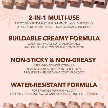 MOIRA Sculpt & Glow Duo Stick (400, Glowing Up!) B110 LW3