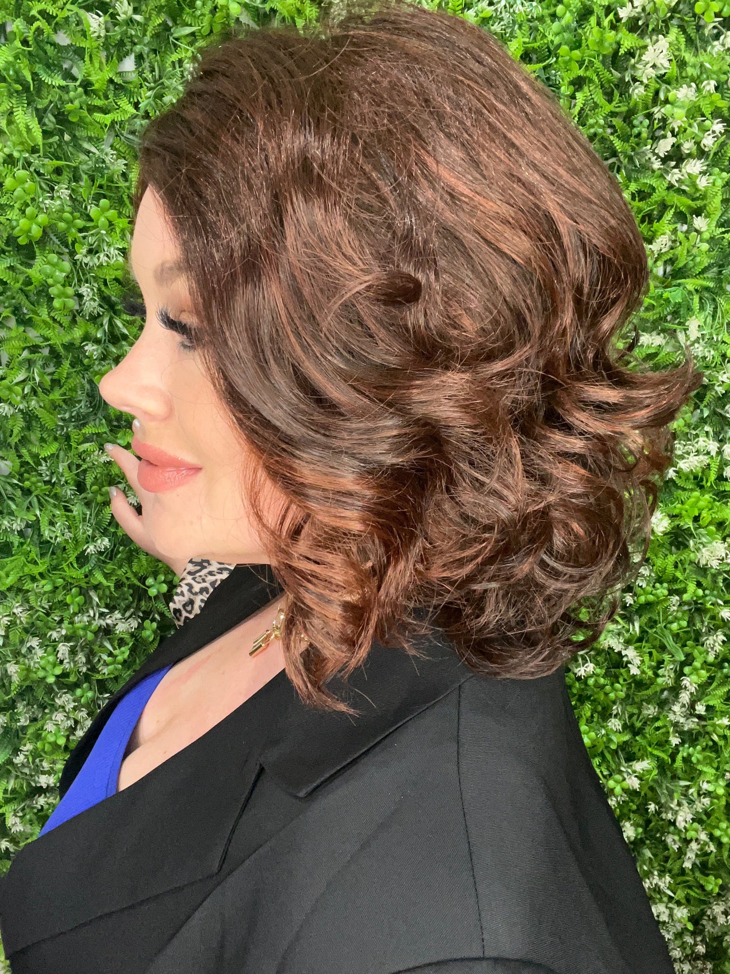 Kylie Dark Red HS Human Blend Luxury Wig*Sample A NOT RETURNABLE*