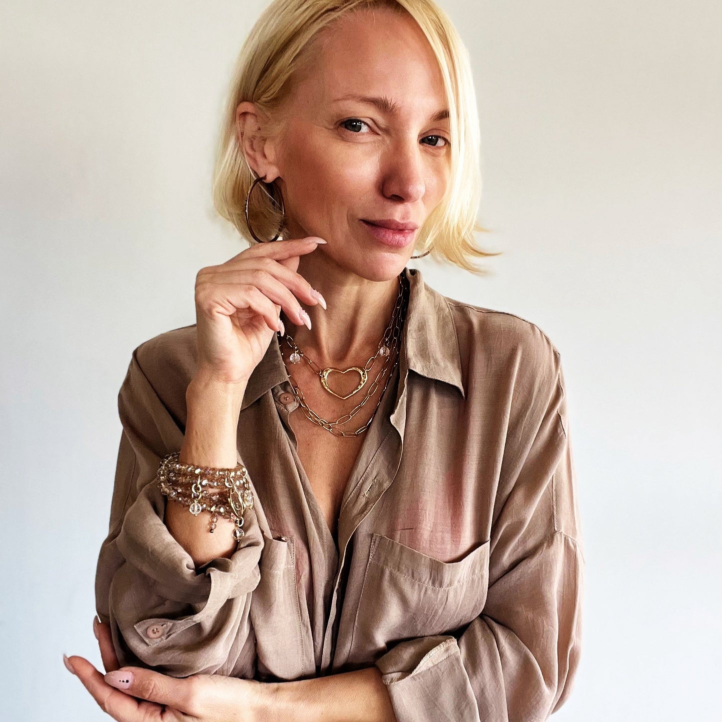 Love Open Heart Long Chain Necklace