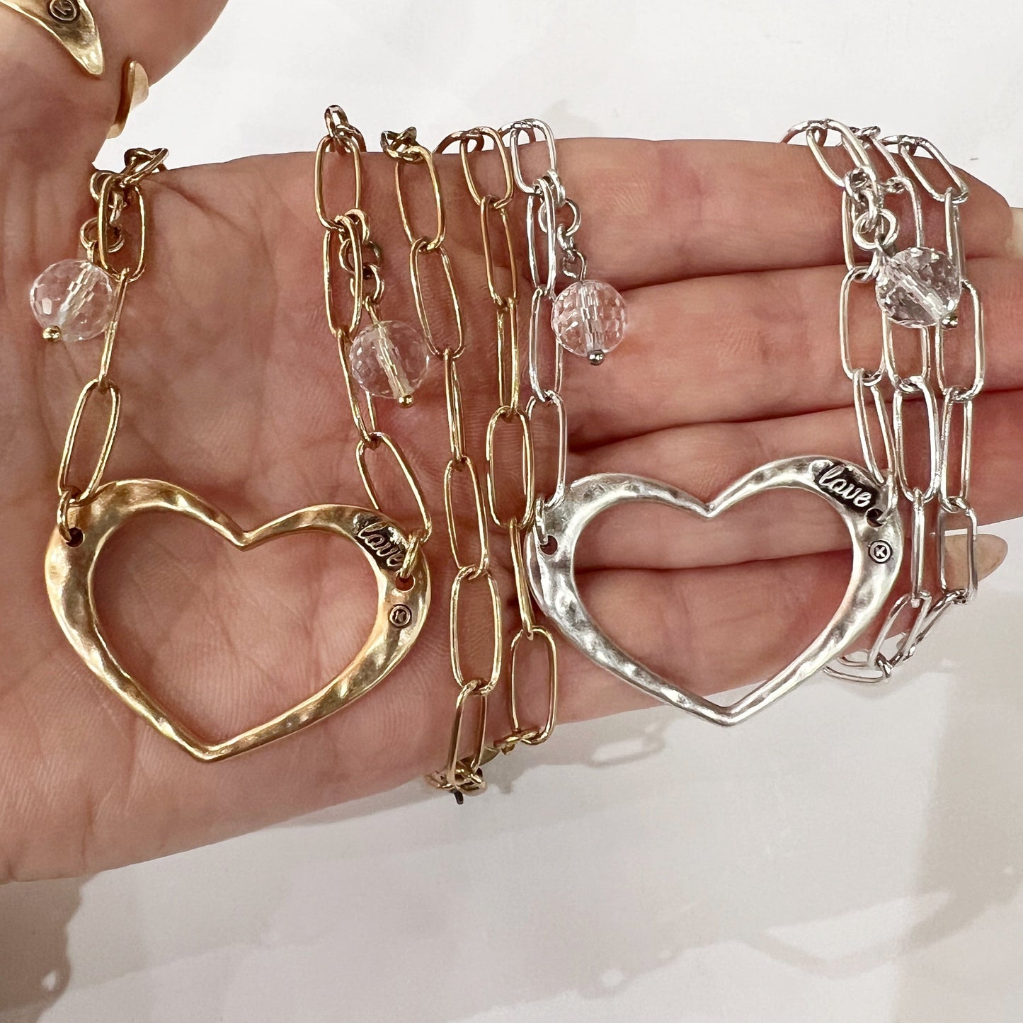 Love Open Heart Long Chain Necklace